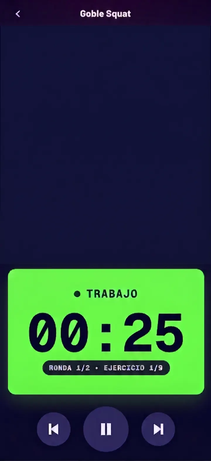Interfaz de entrenamiento de Trenor
